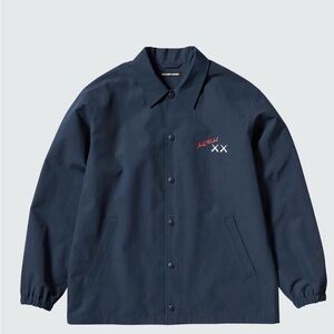 KAWS+WARHOL Boy’s 5-6 Navy Blue COACH Jacket Detail on Back Pockets Snap Closure